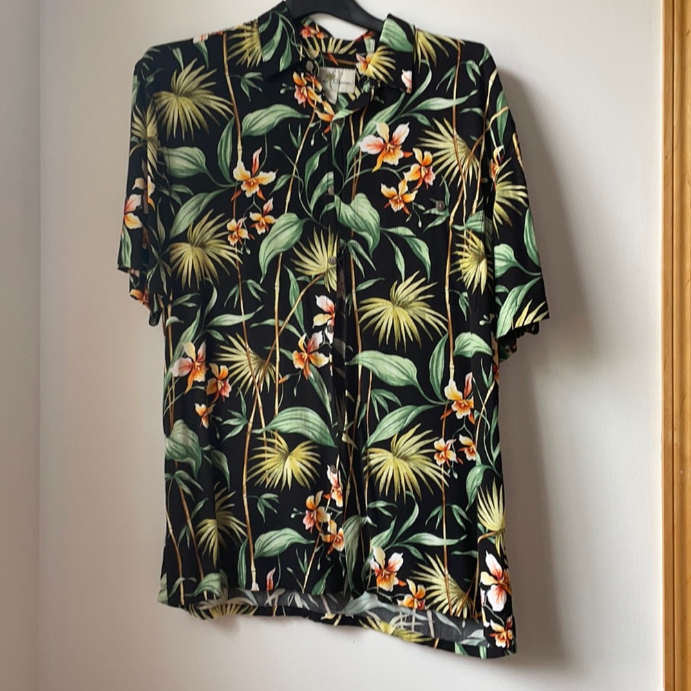 palm tree and flower hawaiian shirt